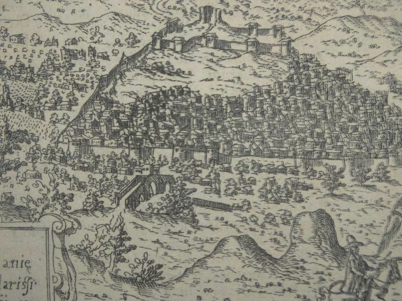 Vista y plano de Loja, Granada (España) , 1713. Valegio/Lasor a Varea