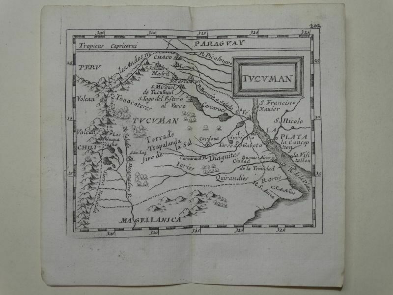 Mapa del norte de Argentina ( América del sur) ), 1690. Pierre du Val