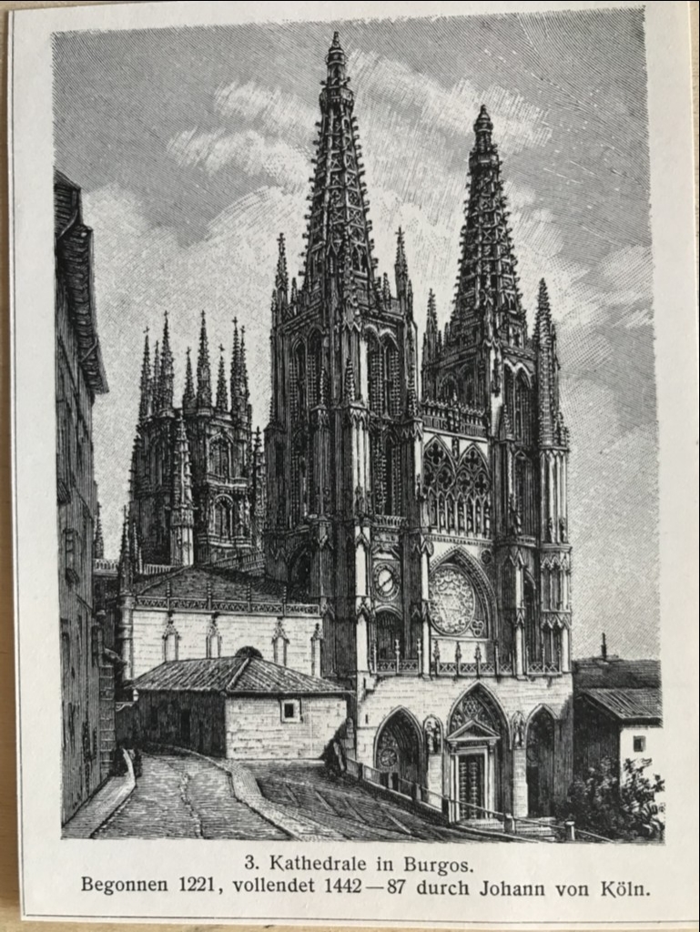 Vista de la catedral de Burgos (Castilla, España), 1893. Anónimo alemán