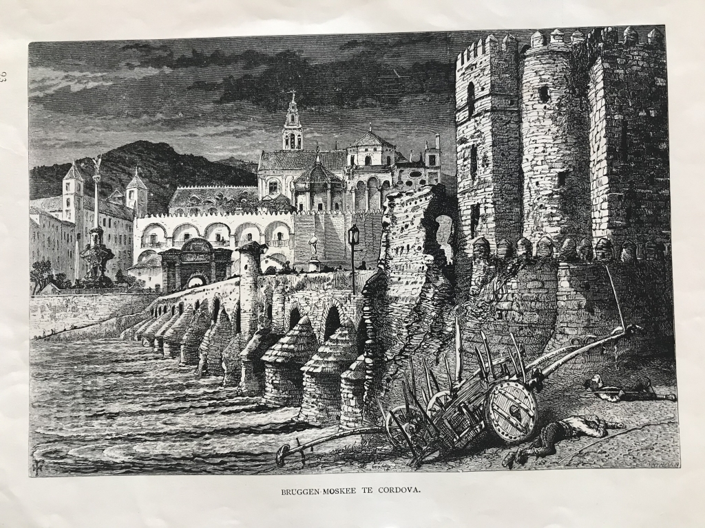 Puente romano y mezquita de Córdoba (España), hacia 1885. Whymper