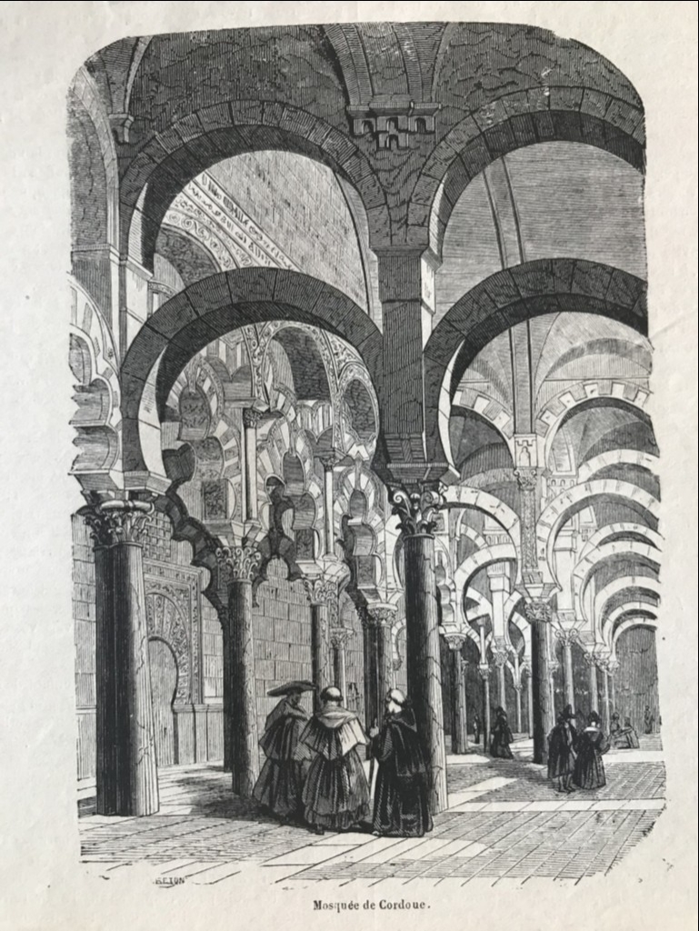 Vista del interior de la mezquita de Córdoba (España), hacia 1850. Reton
